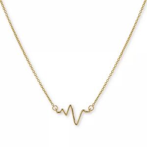 Sarah Chloe Womens 14k Gold Plated Sterling Silver Heartbeat Pendant Necklace